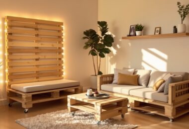 Meuble en palette DIY : table basse industrielle fabriquée avec deux palettes en bois