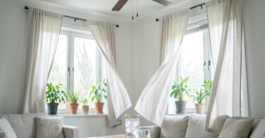 Interieur lumineux avec ventilateur et plantes pour rester au frais en ete
